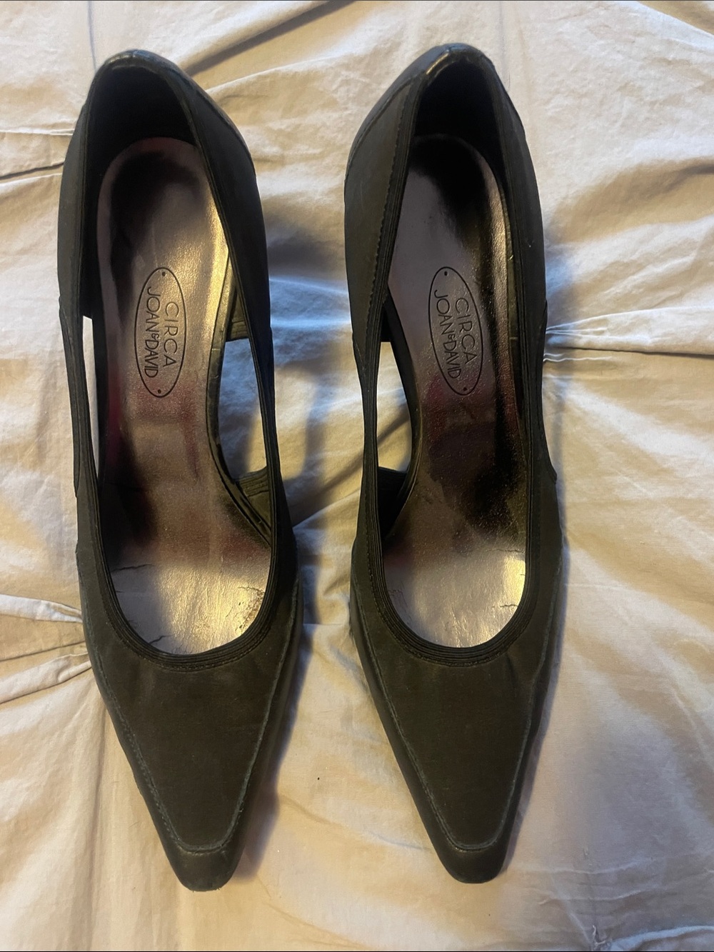Joan & David Black Pointed-Toe Pumps